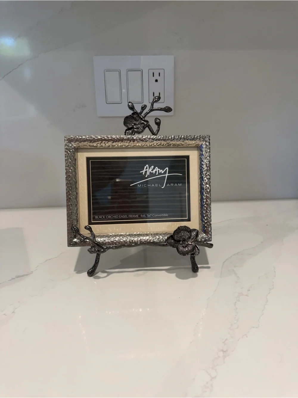 Michael Aram Silver Floral Easel Picture Frame - Silver